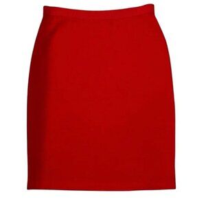St. John Collection by Marie Gray Red Santana Knit Pencil Skirt 22" Long Sz 12